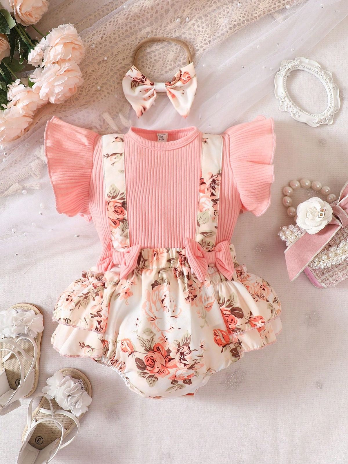 Romper floreado + vincha floreada