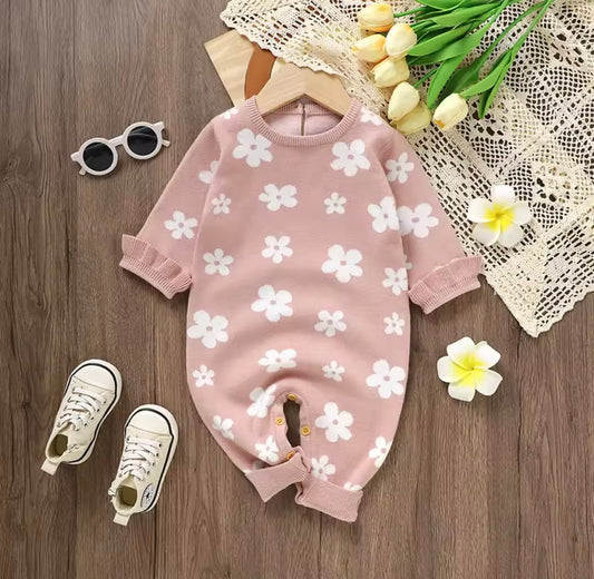 Enterizo floreado rosa