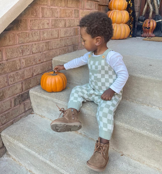 Enterizo tejido cuadros