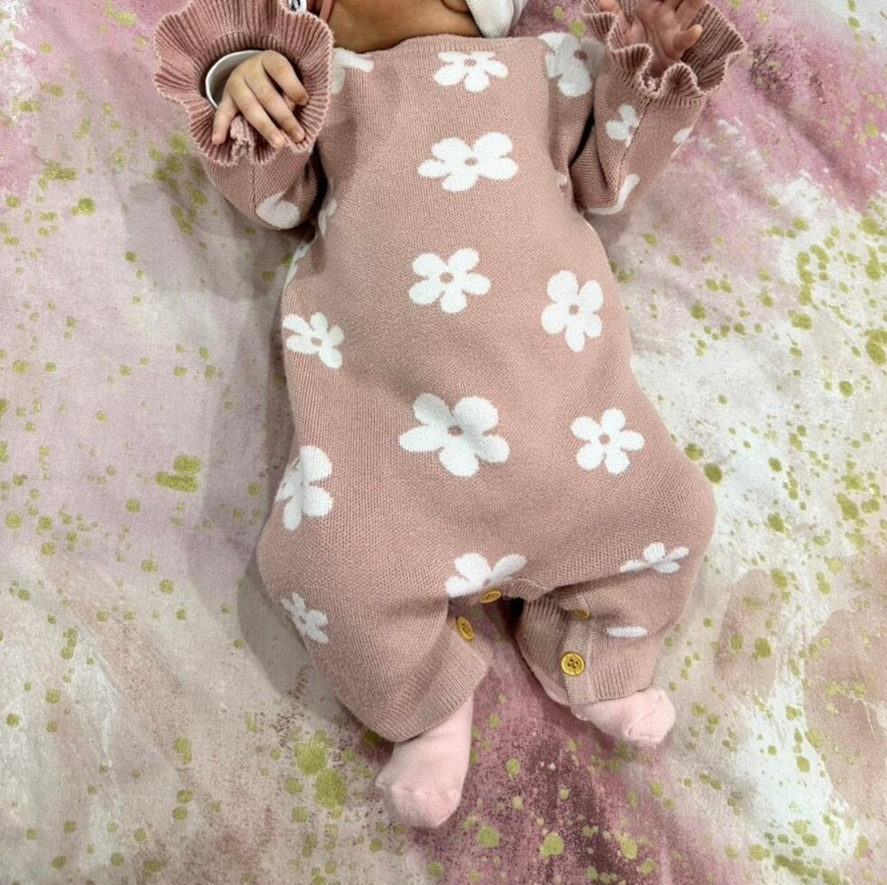 Enterizo floreado rosa