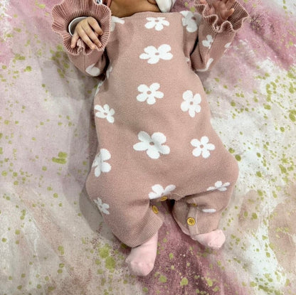 Enterizo floreado rosa